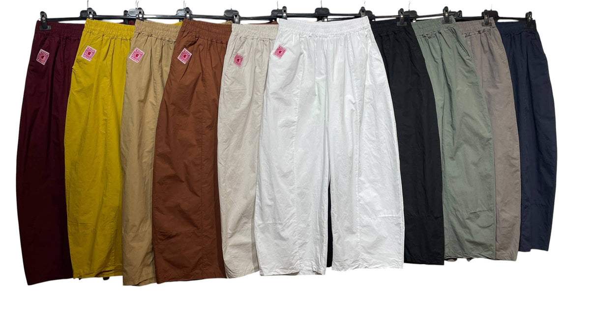 39472 PERCAL COTTON TROUSERS WITH POCKETS: CAMEL