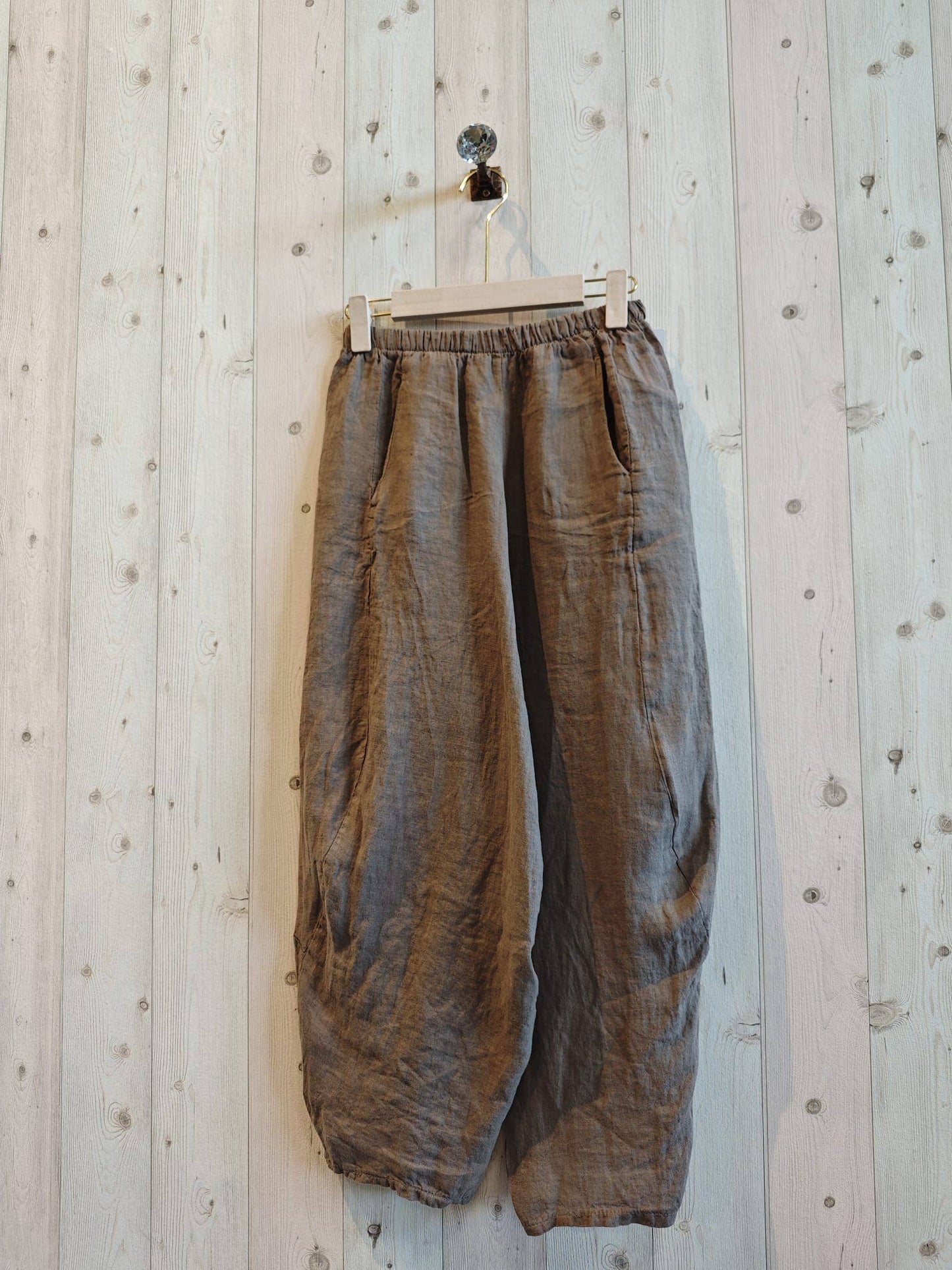 Ref-41482 BALLOON-STYLE PANTS 100% LINEN: Rosa