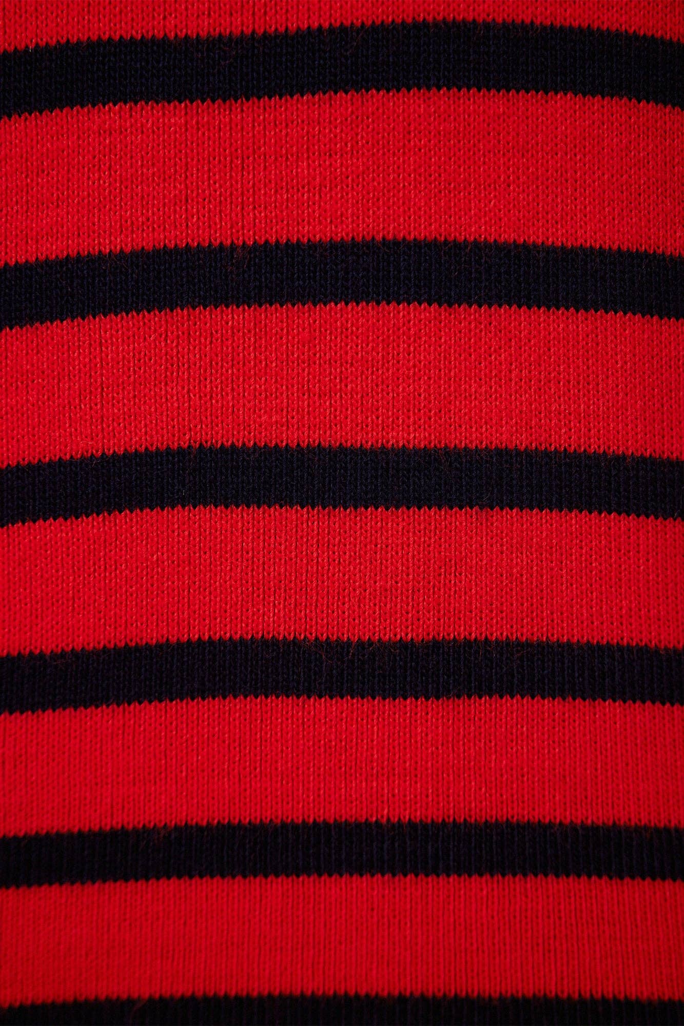 POLO NECK STRIPED SWEATER: Red / Standart