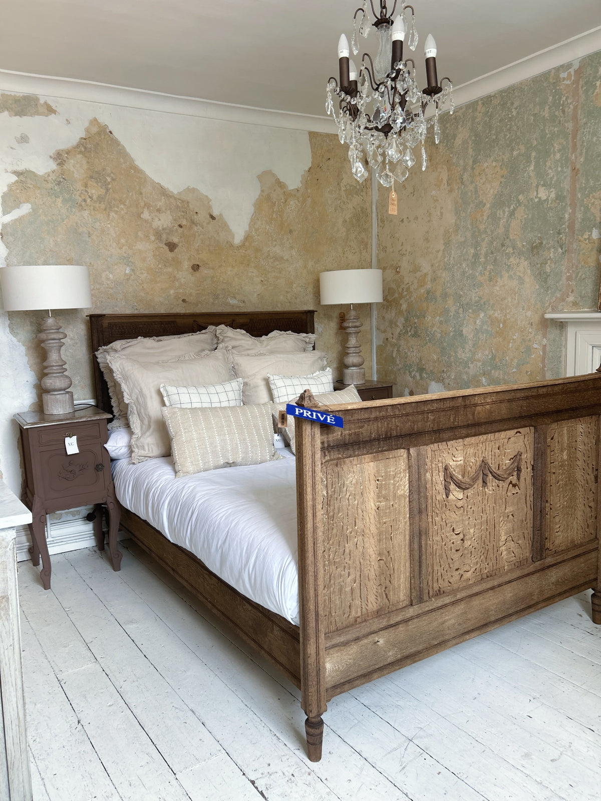 Antique French Oak Double Bed