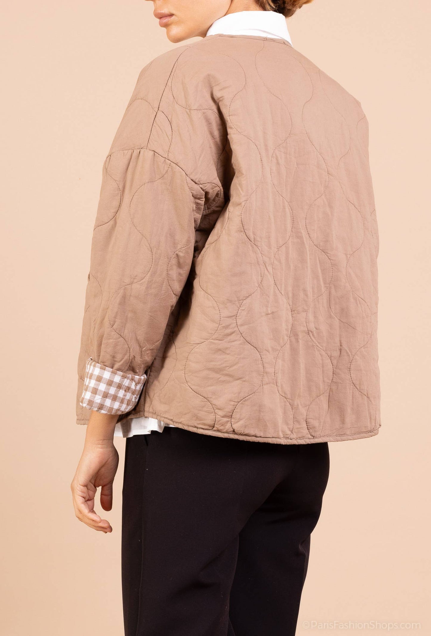 Quilted Gingham Jacket @7456_VeMatelasseVichy: Rust