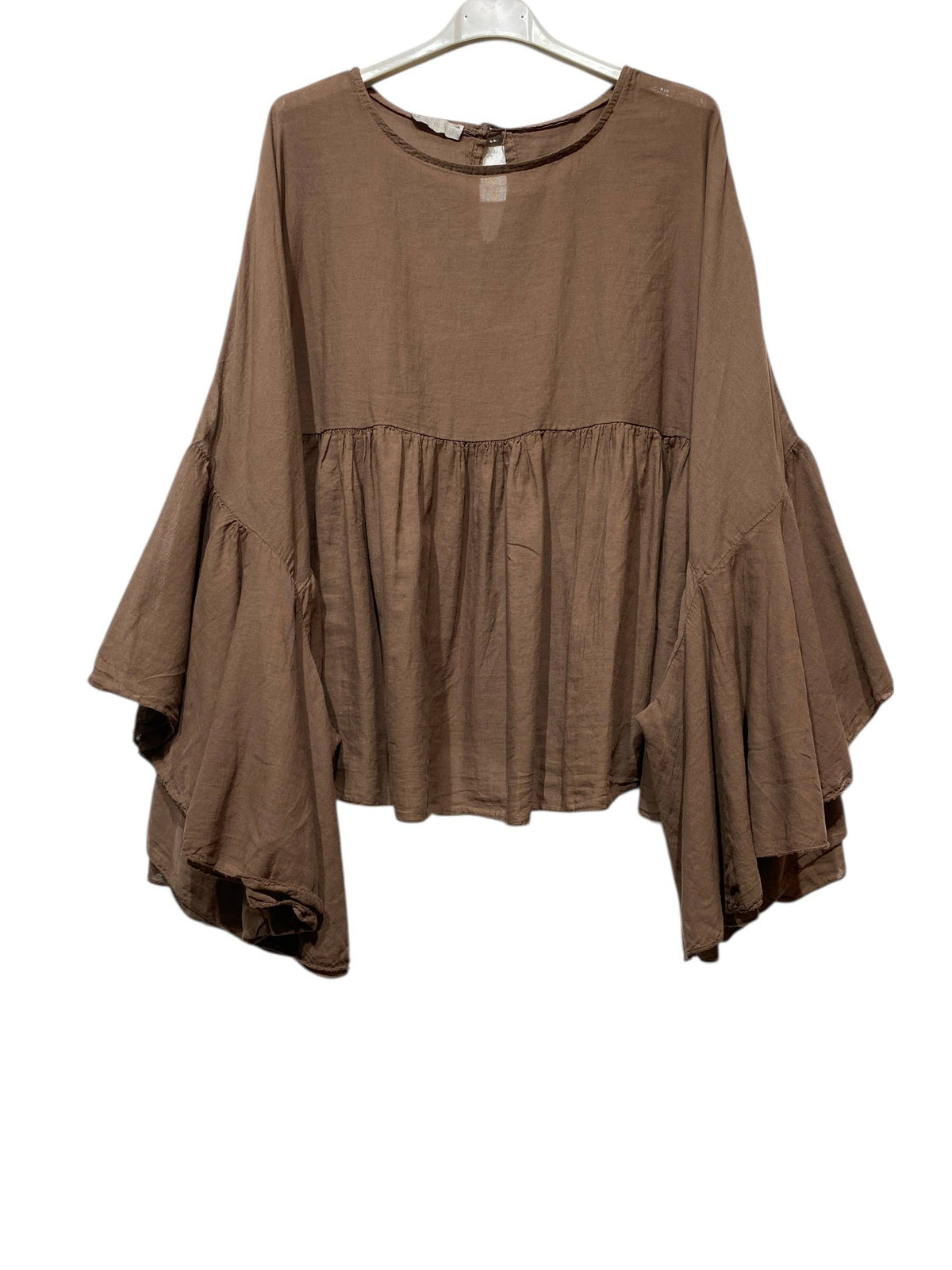 Cotton voile blouse 12121: MARRON