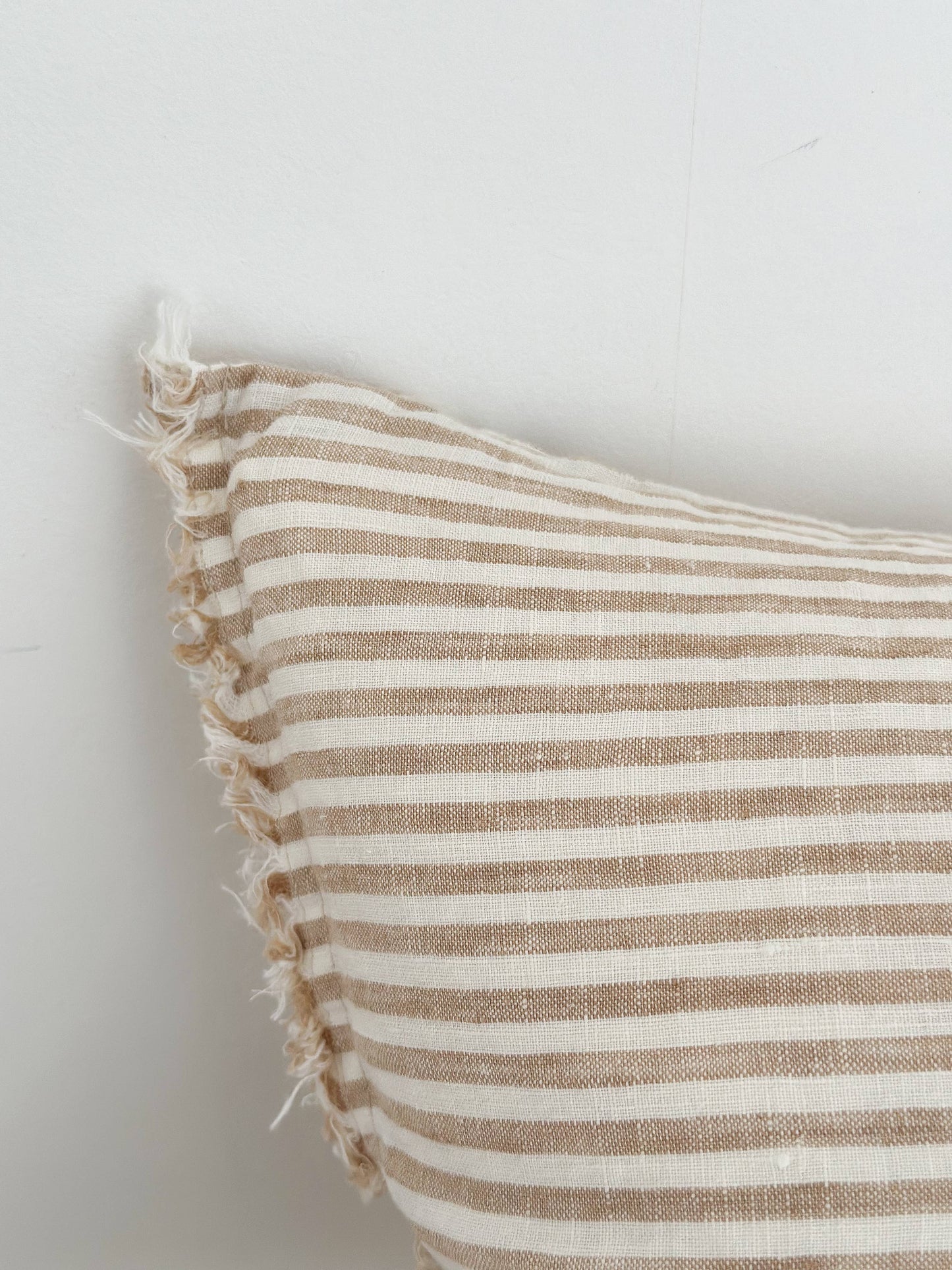 Esmee Linen Cushion Cover 50x30 – Light Brown Stripe