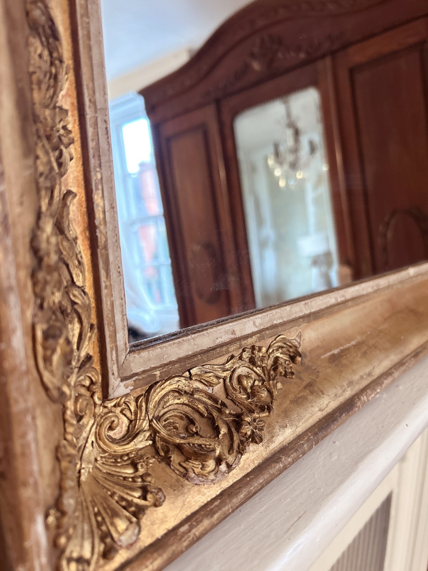 Antique French gold mirror