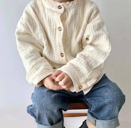 Annie & Charles® muslin shirt: Cream / 12-18 M