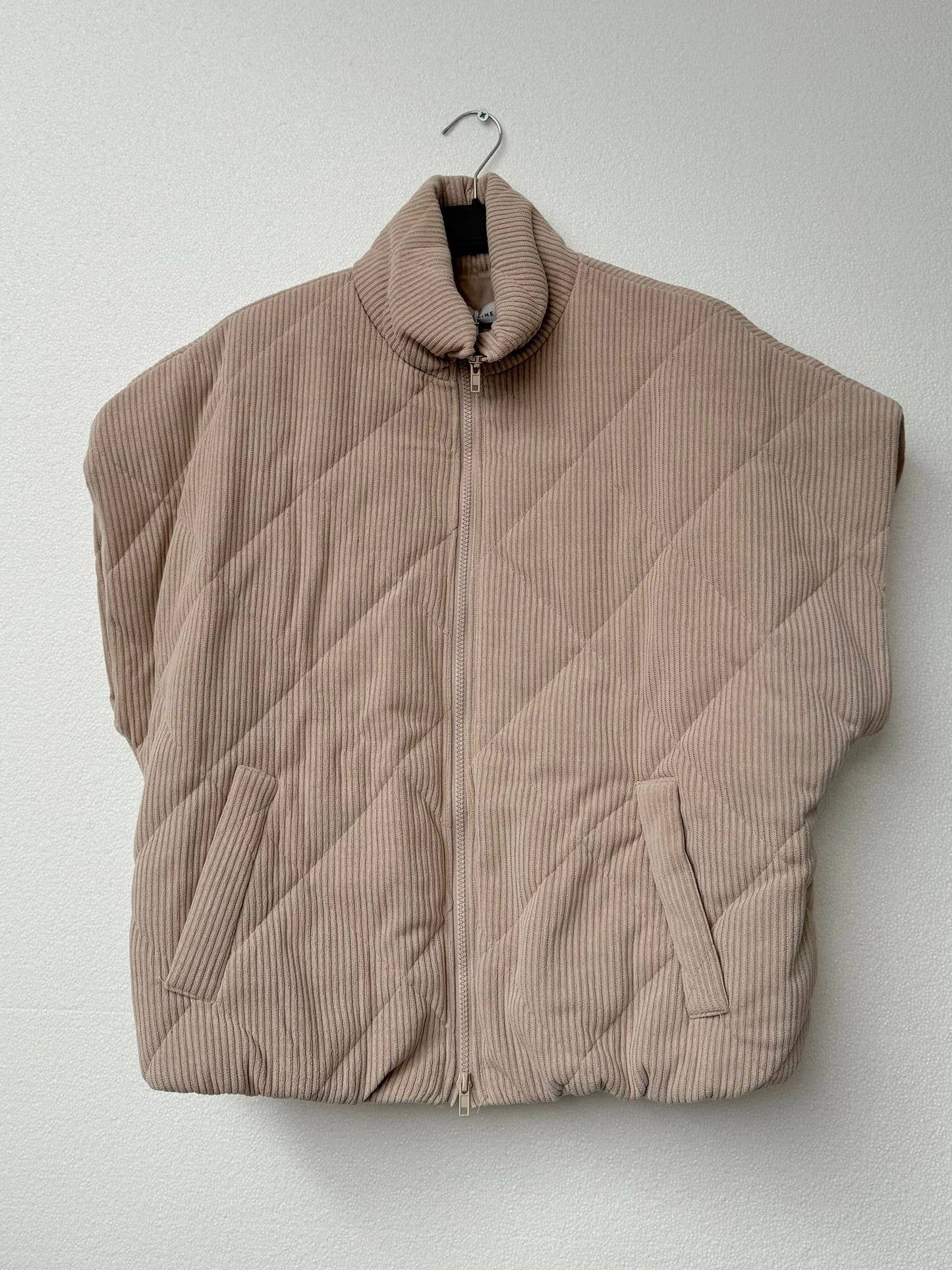 Quilted jacket in corduroy 01258: Chocolate