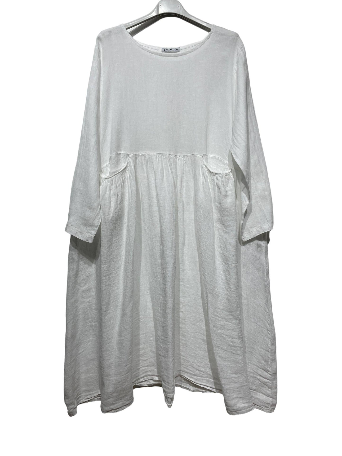 3127 LINEN DRESS SPRING SUMMER CLOTHING PLUS SIZE: CAMEL