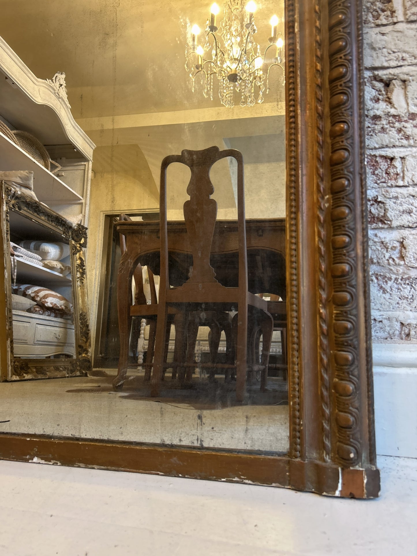 Large french gold gilt mirror
