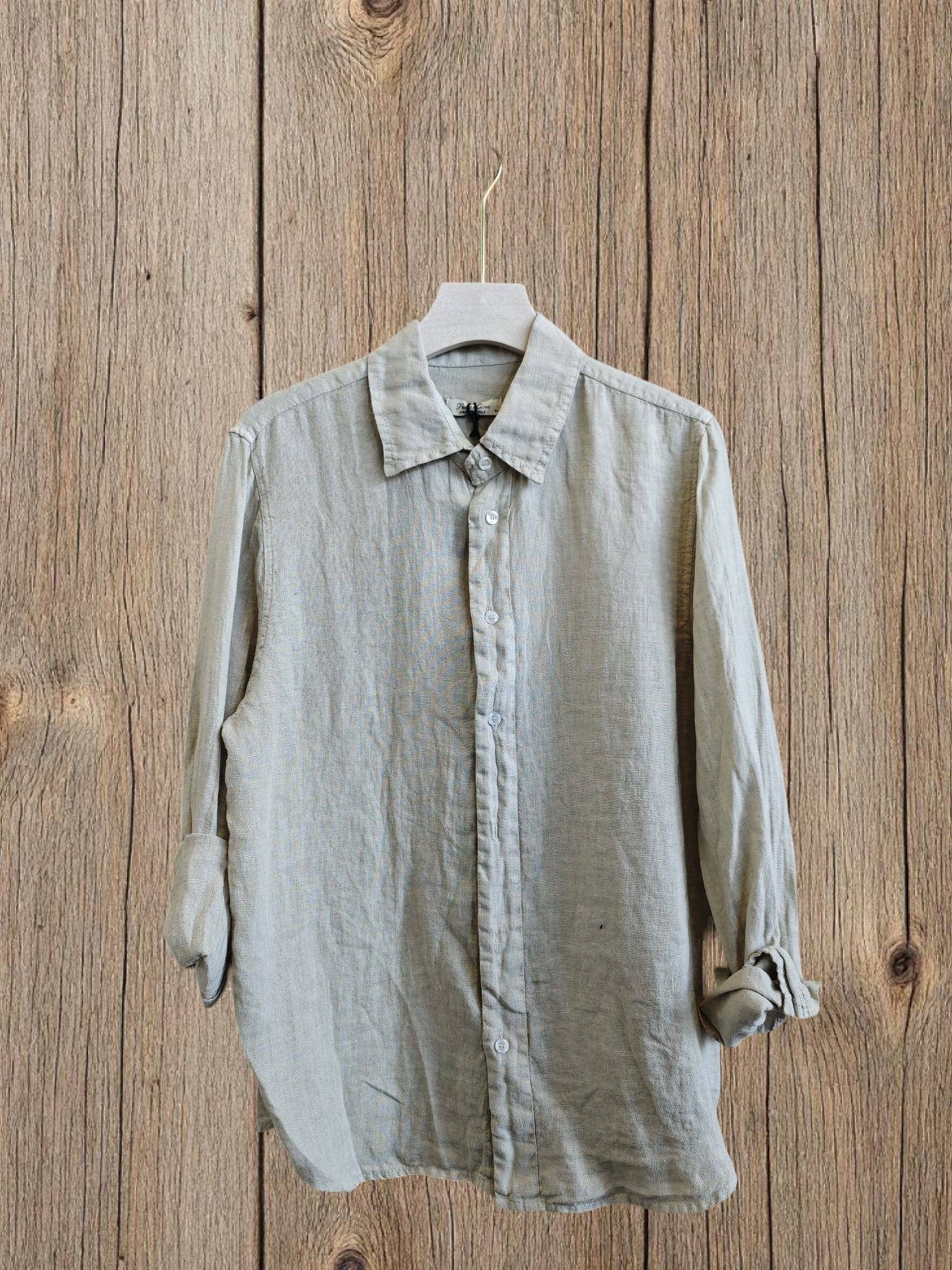 REF 219596 MEN'S SHIRT 100% LINEN: BLANK / XL