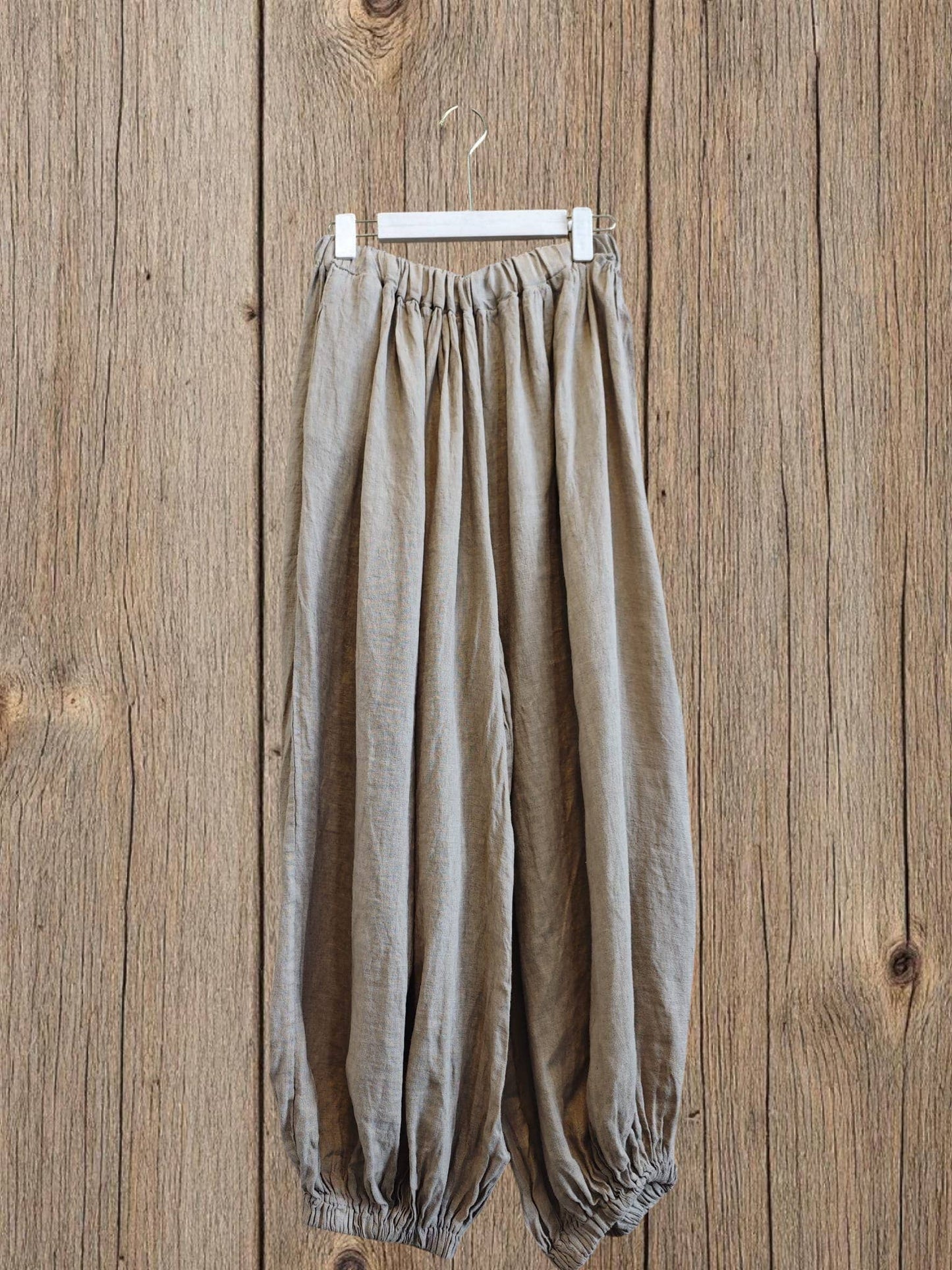 Ref-30581  BALLOON-STYLE PANTS 100% LINEN: Blank