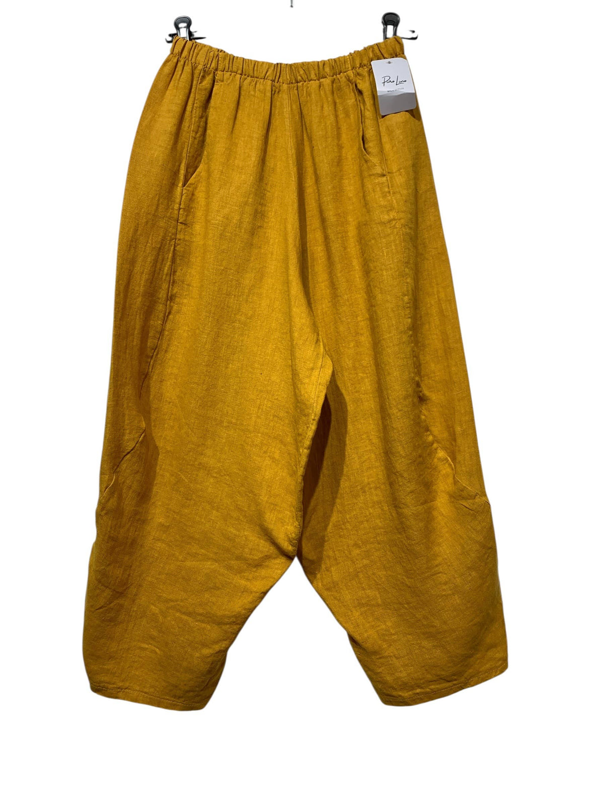 8414 LINEN PANTS WITH POCKETS, OVERSIZED FIT, BEST SELLER: TAUPE