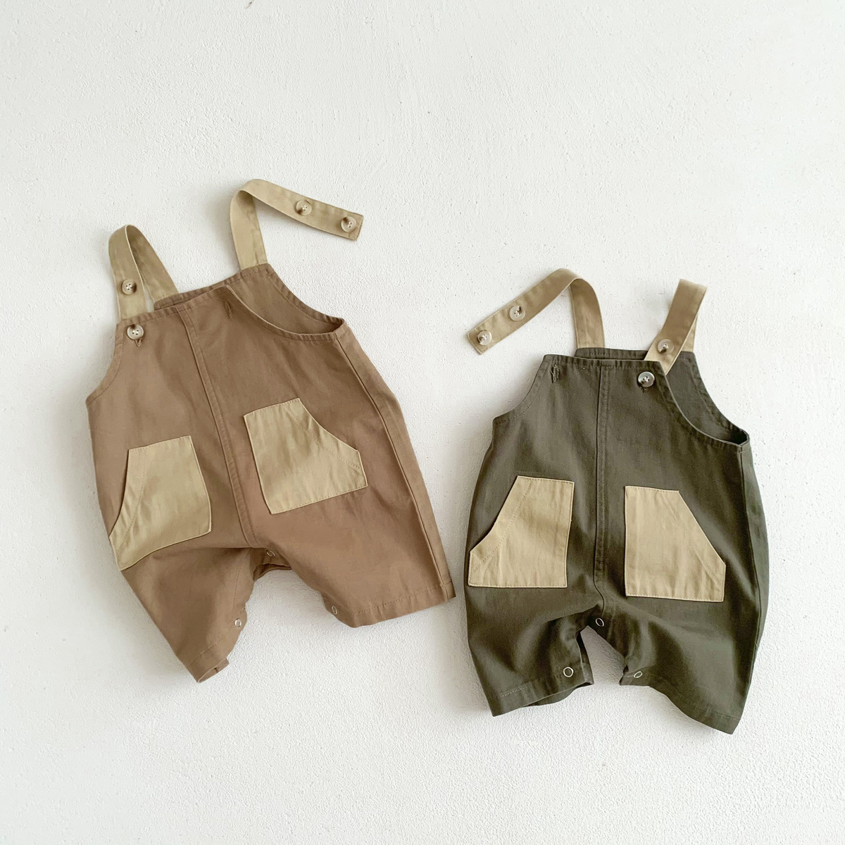 Annie & Charles® JO Overalls: Khaki / 6-12 M