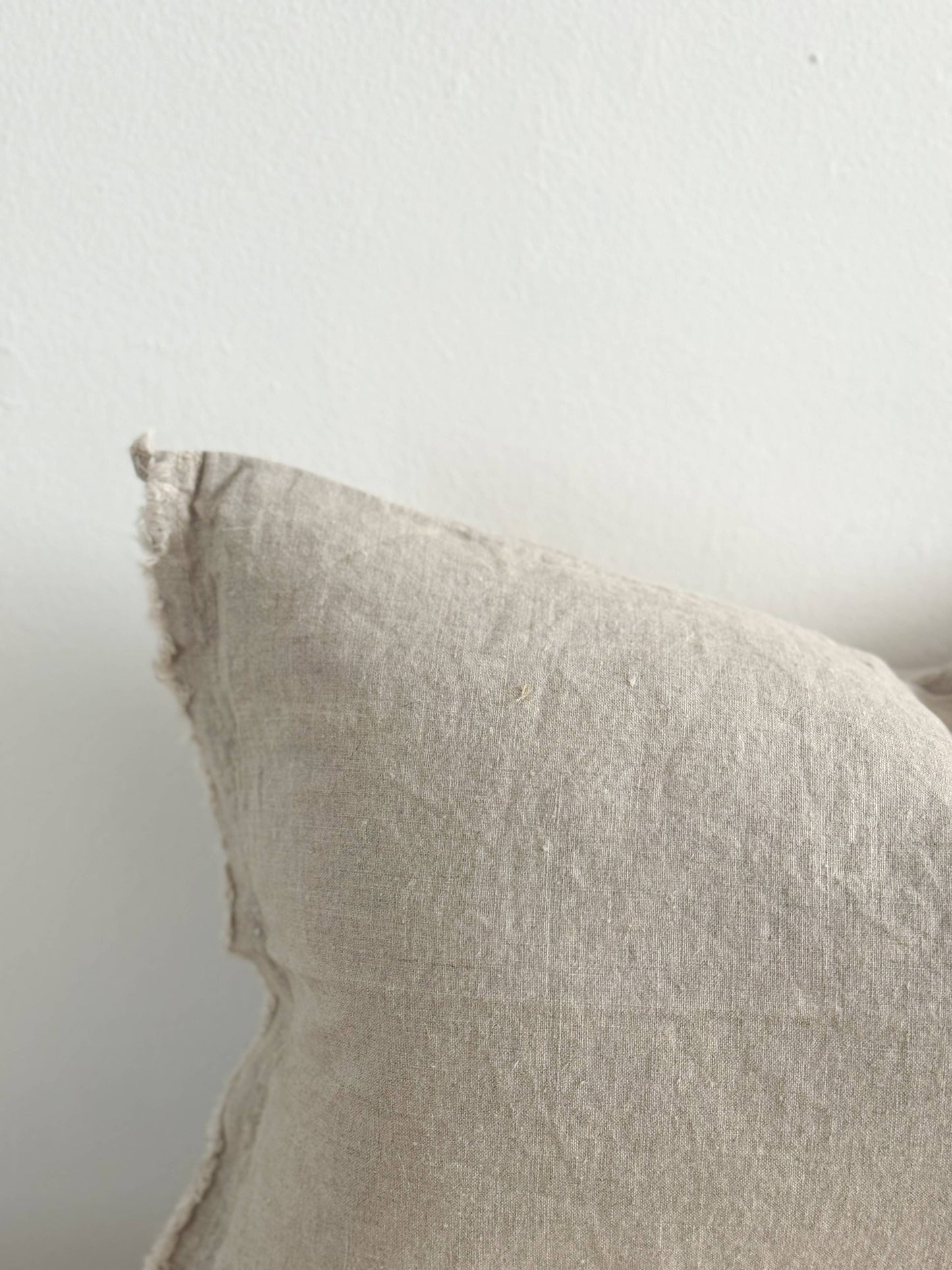 Esmee Linen Cushion Cover 50x30 – Frayed Edge Natural Beige