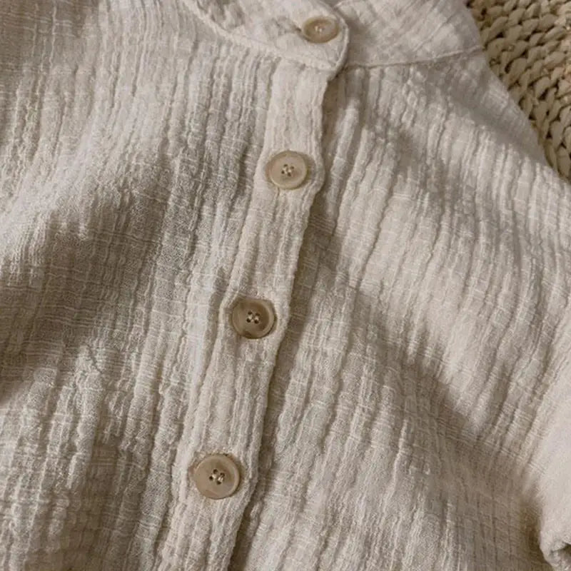 Annie & Charles® muslin shirt: Cream / 12-18 M
