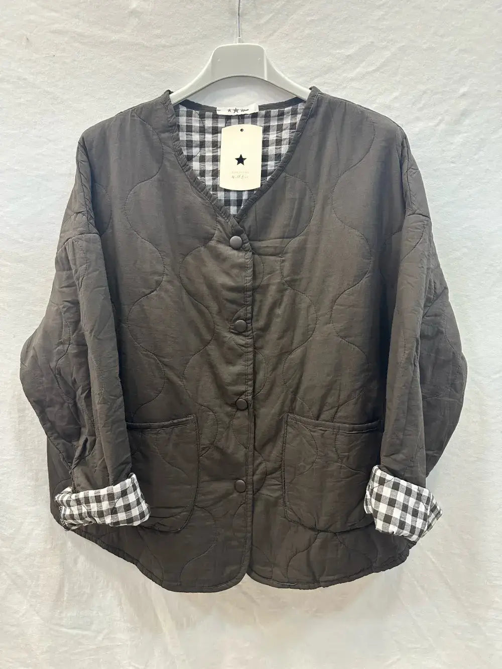 Quilted Gingham Jacket @7456_VeMatelasseVichy: Rust