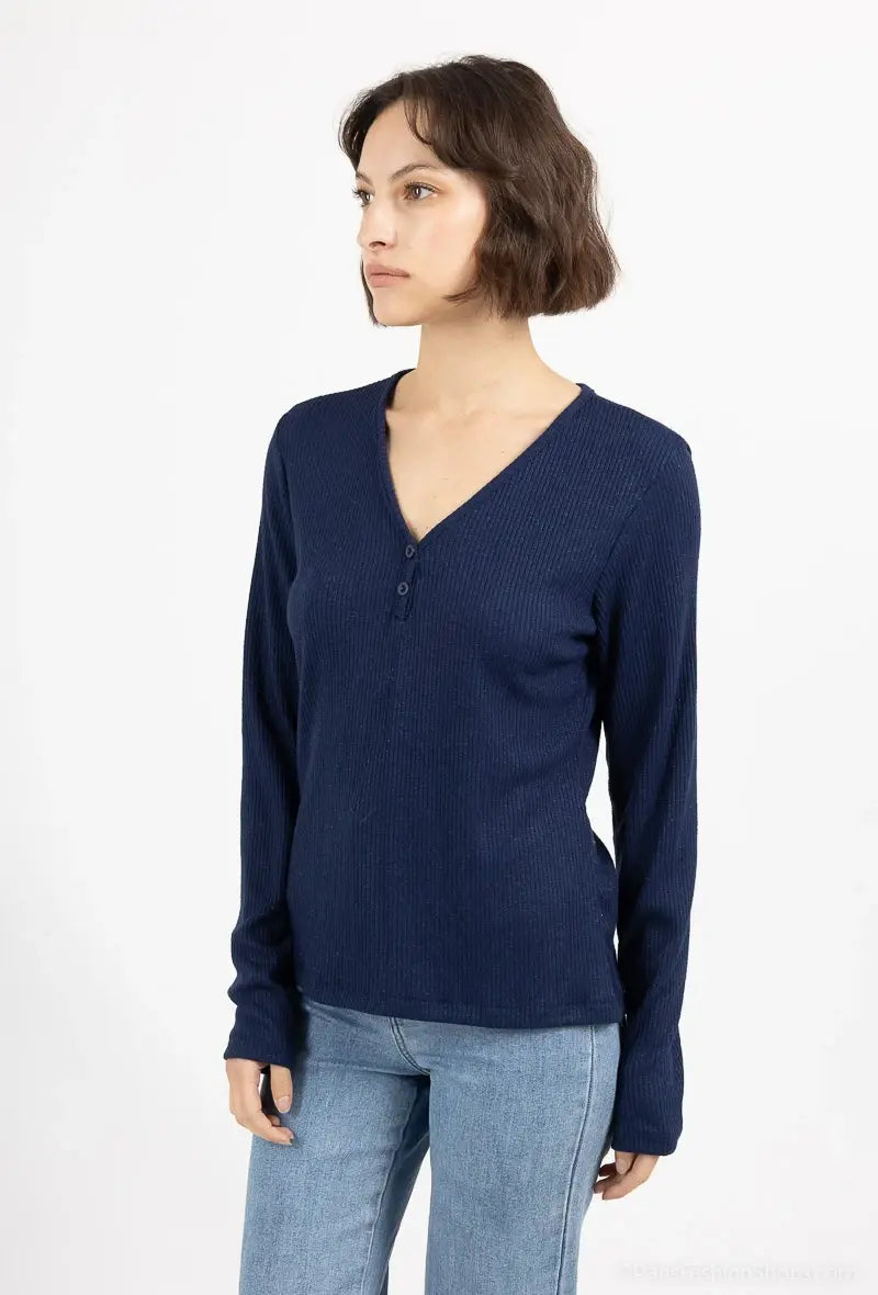 Ribbed lurex top with buttons @59910_HBoutLux: Beige