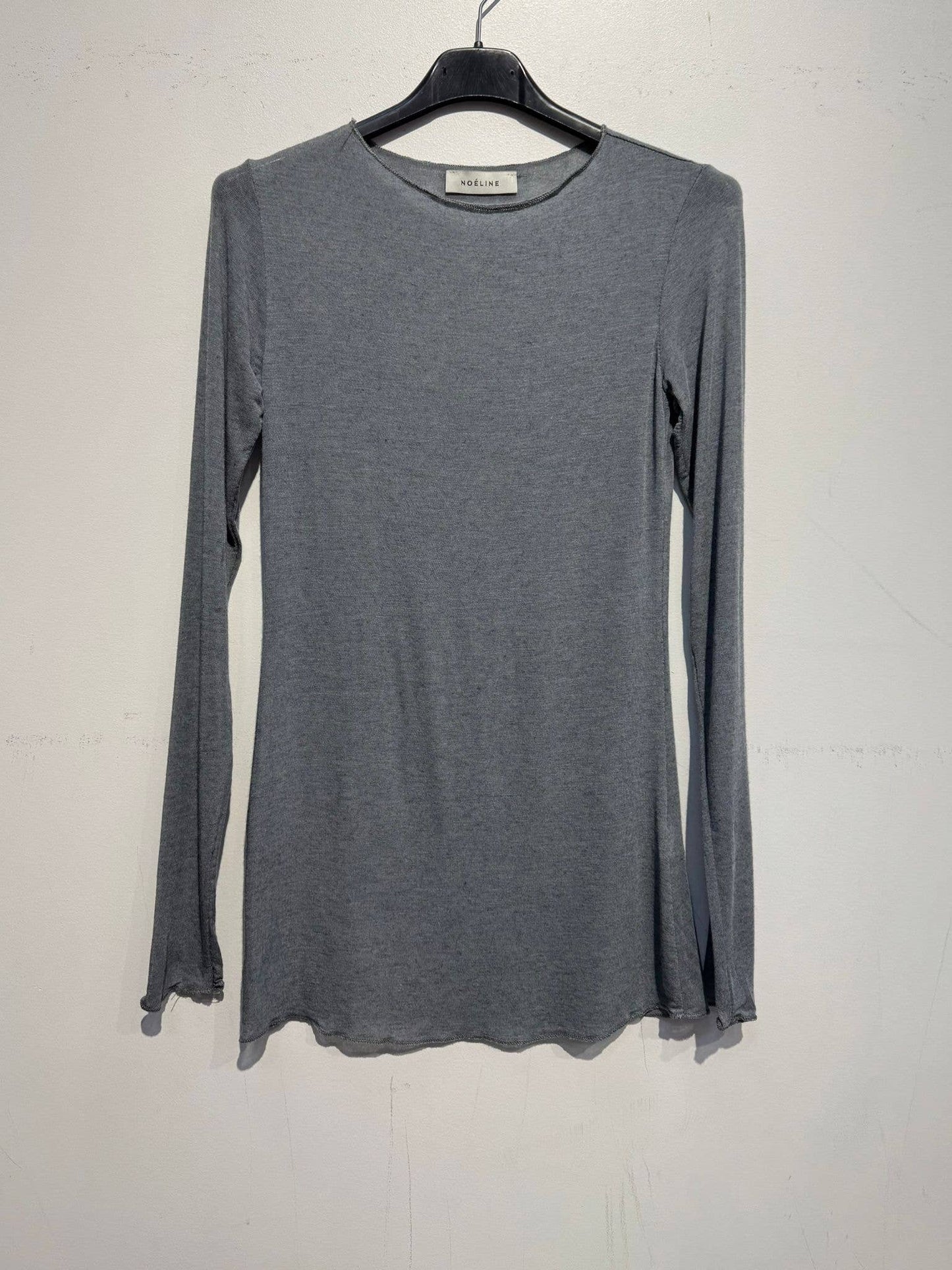 Cashmere round neck long sleeve t-shirt 08886: Chocolate