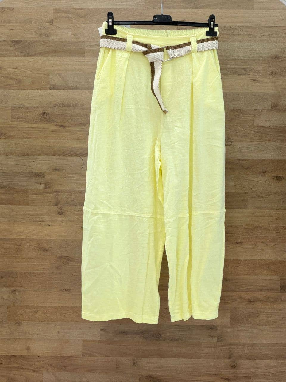 Pants with belt 100% cotton: Blanco