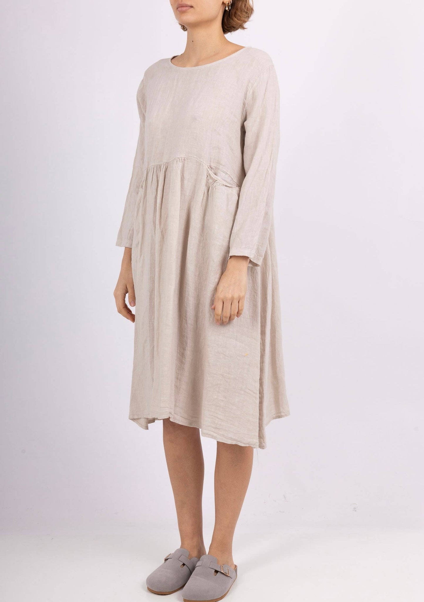 3127 LINEN DRESS SPRING SUMMER CLOTHING PLUS SIZE: Noir