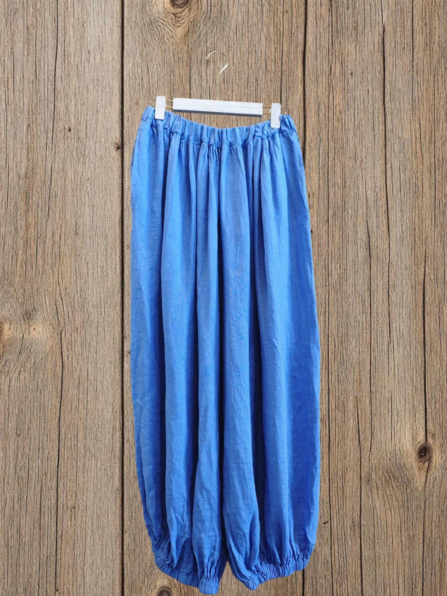 Ref-30581  BALLOON-STYLE PANTS 100% LINEN: Blank