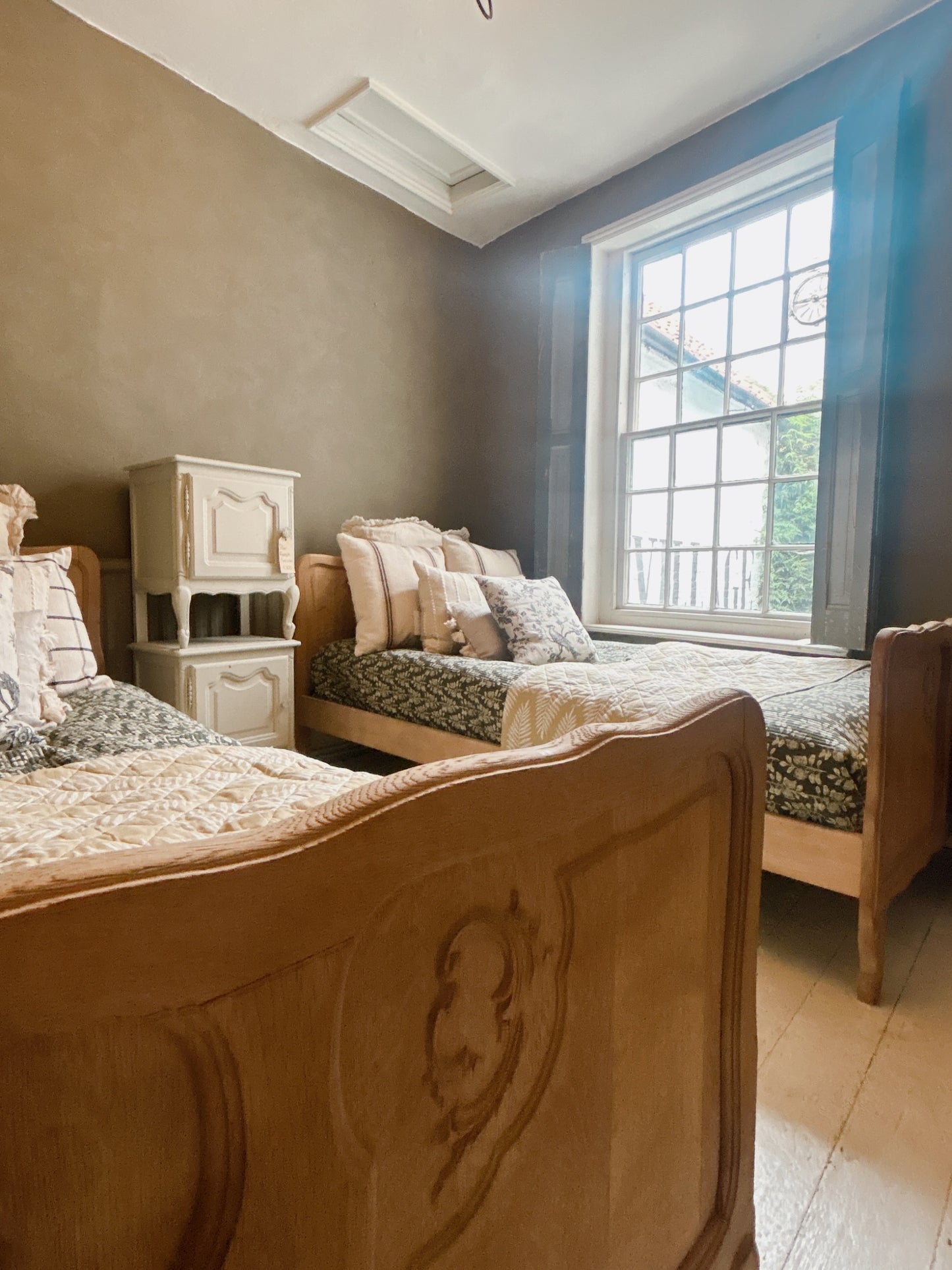 Pair of French sandblasted Single beds