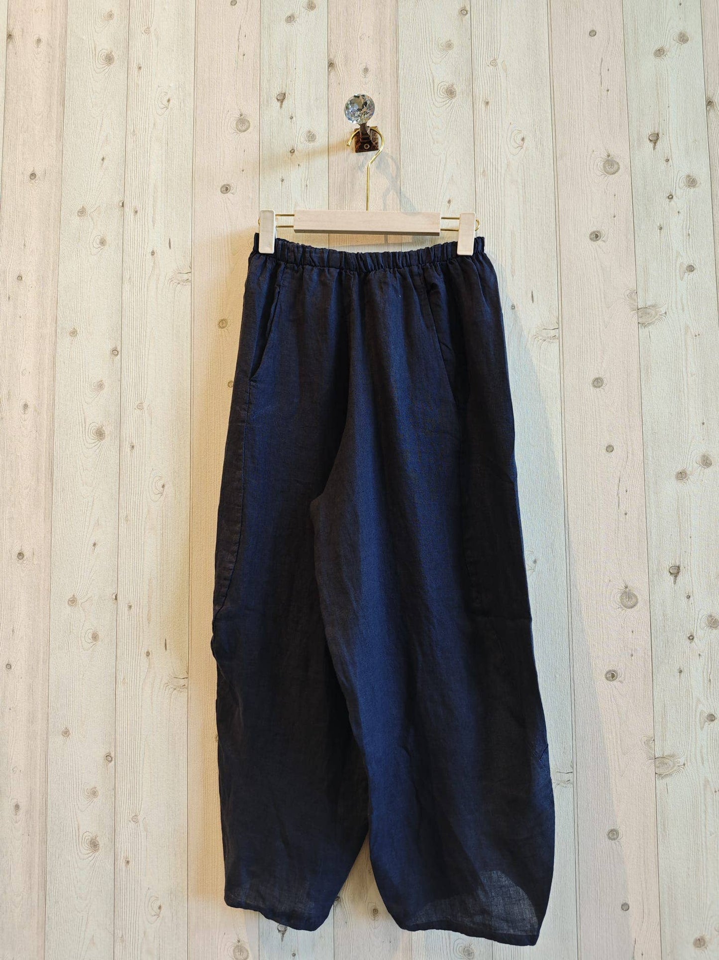 Ref-41482 BALLOON-STYLE PANTS 100% LINEN: Rosa