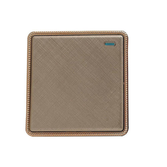 Screwless Textured Gold Light Switches & Socket: 1 Gang Light Switch
