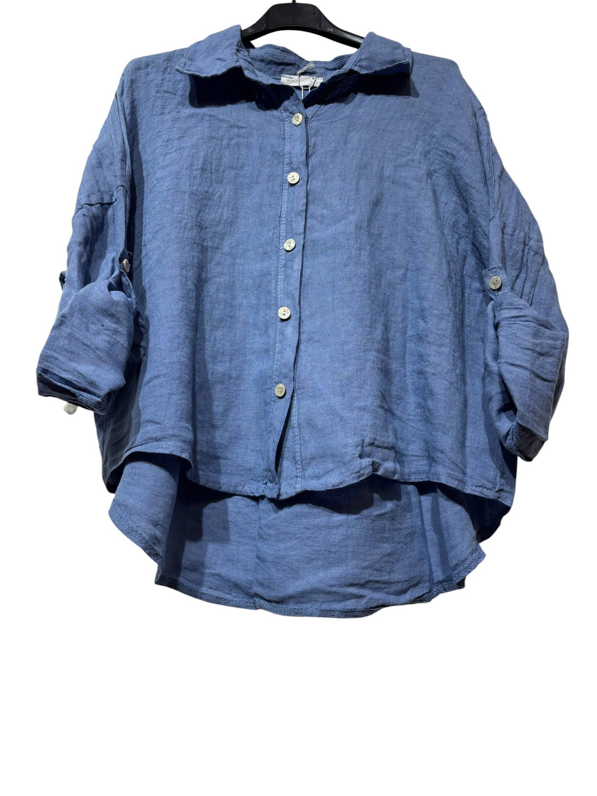 60832 OVERSIZED-CUT LINEN SHIRT: CAMEL