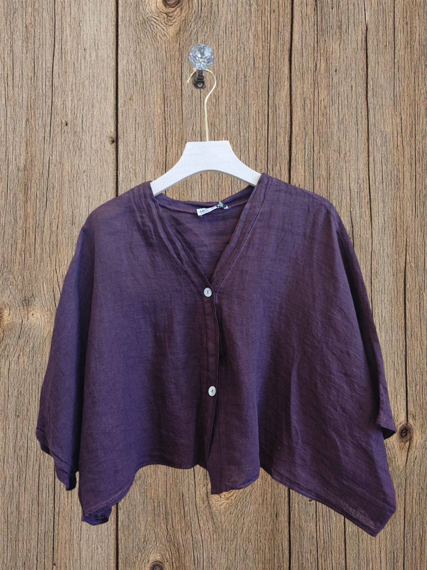 Ref-11870 SHORT LINEN BLOUSE 100%: Blank