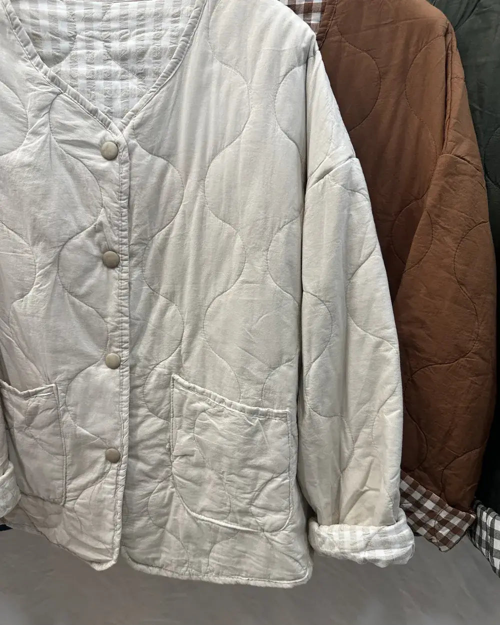 Quilted Gingham Jacket @7456_VeMatelasseVichy: Rust