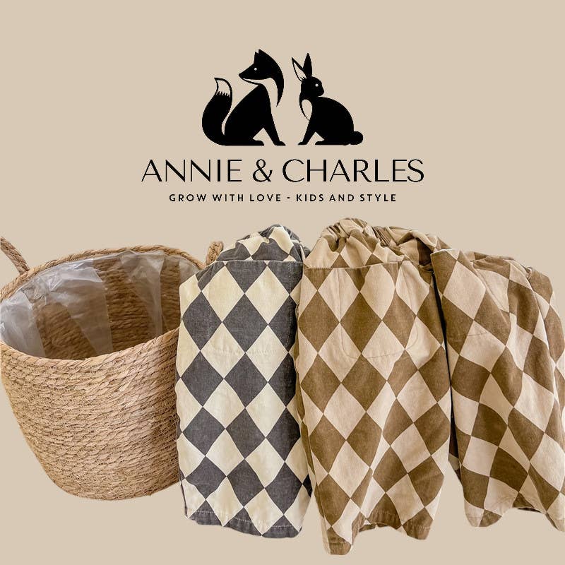 Annie & Charles® Cotton Pants CHESS: Brown / 12-18 M