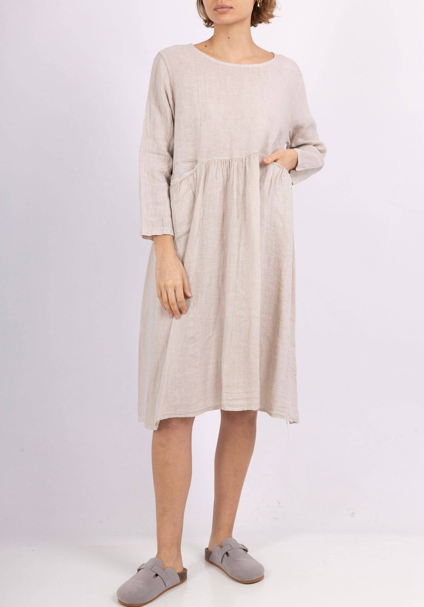 3127 LINEN DRESS SPRING SUMMER CLOTHING PLUS SIZE: Noir