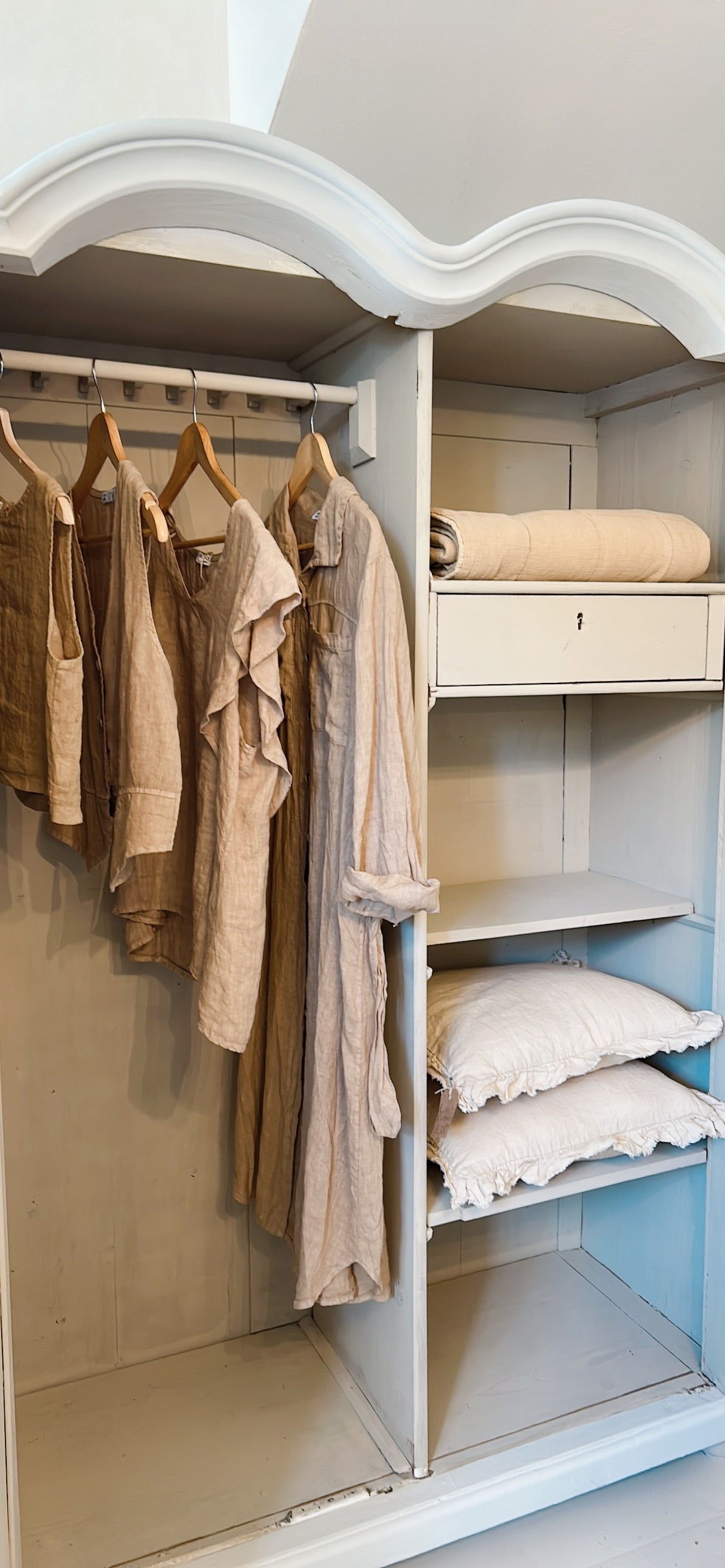 Dutch painted armoire - Old Linen