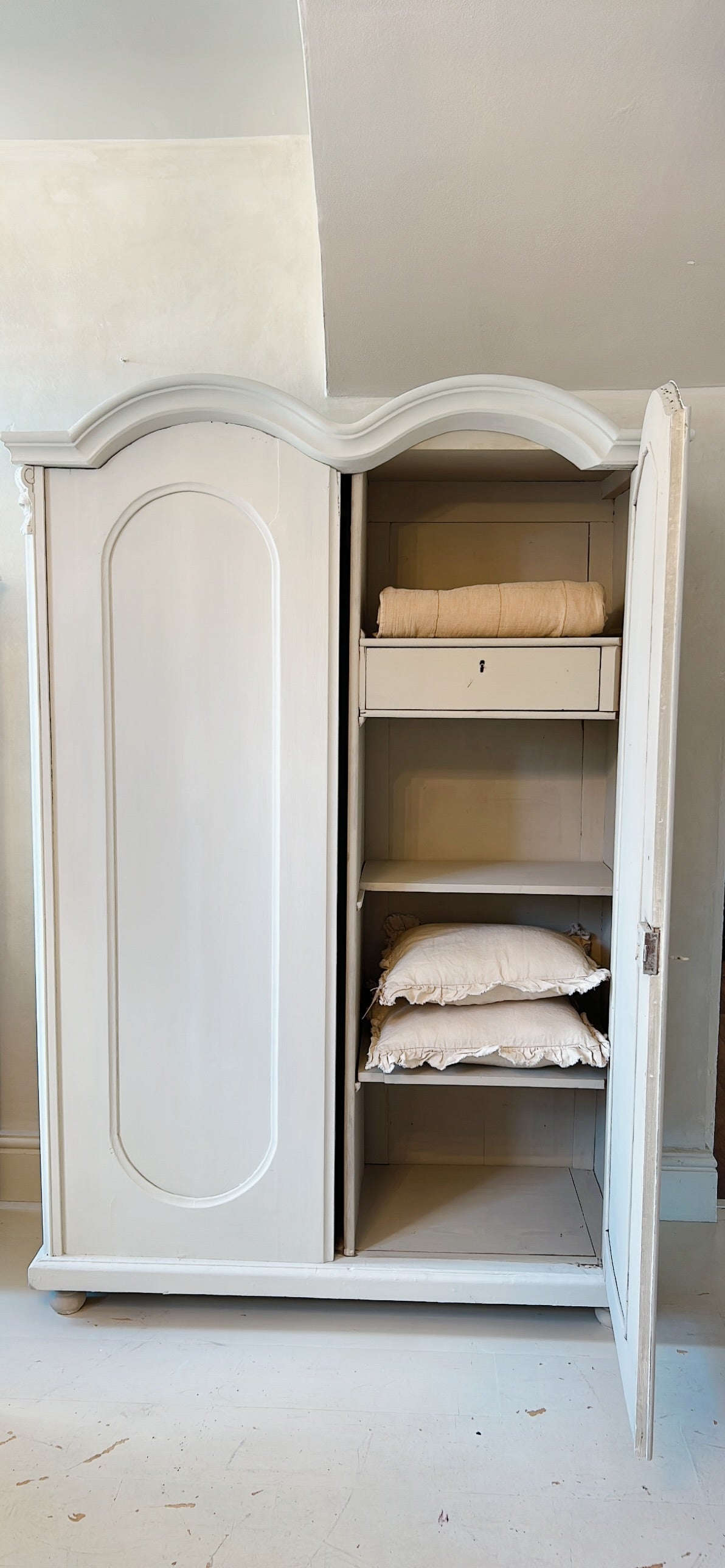 Dutch painted armoire - Old Linen