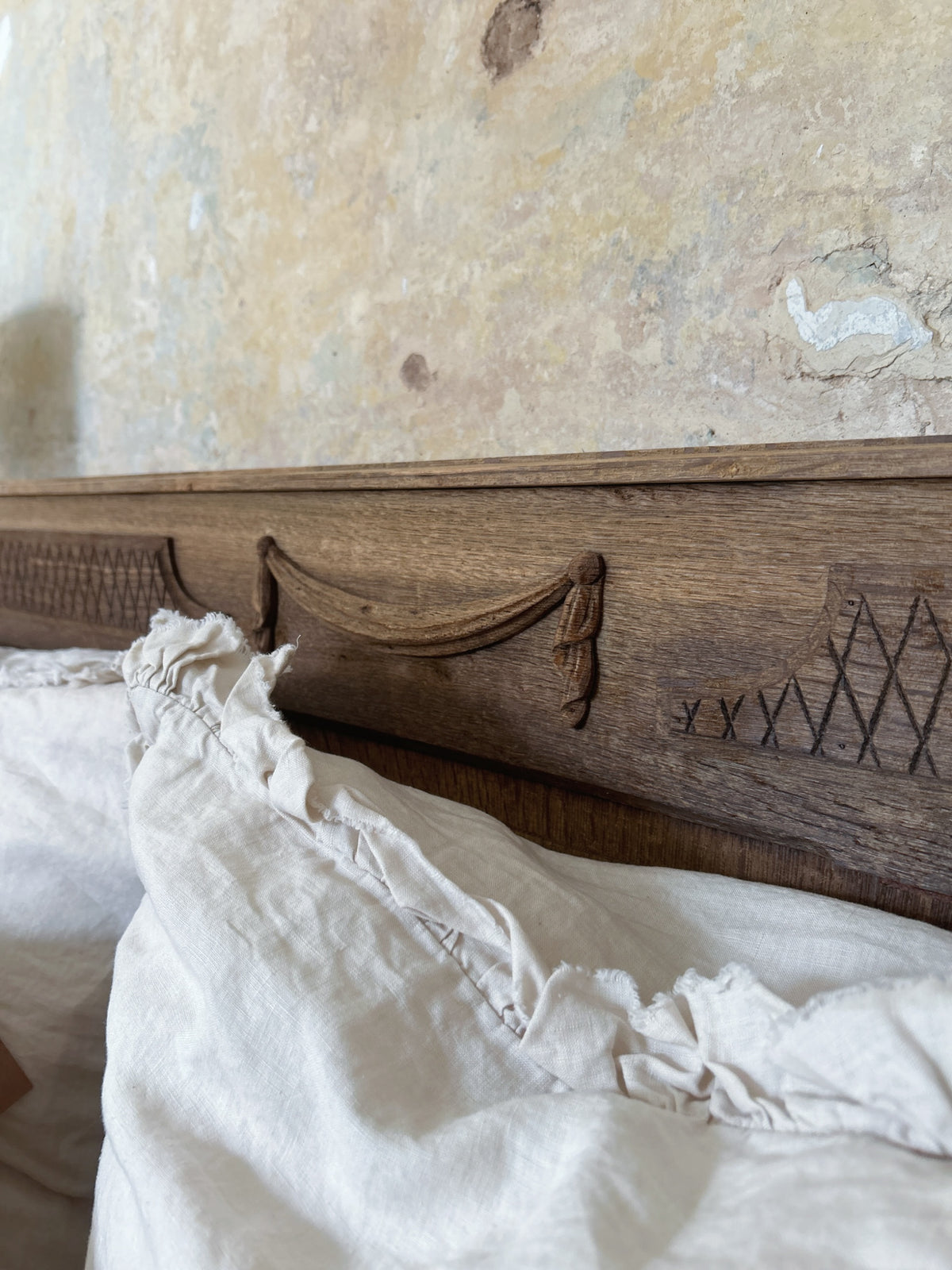 Antique French Oak Double Bed