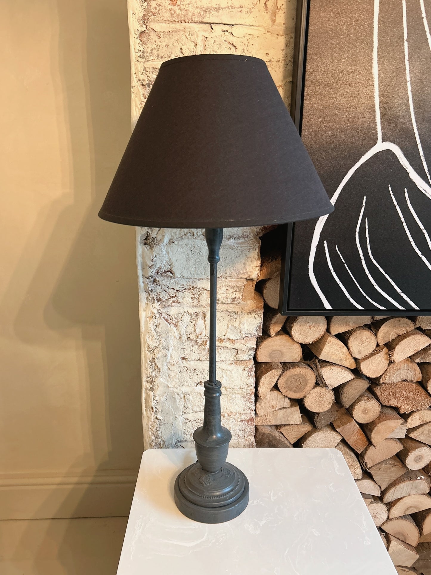 Black & marble side table