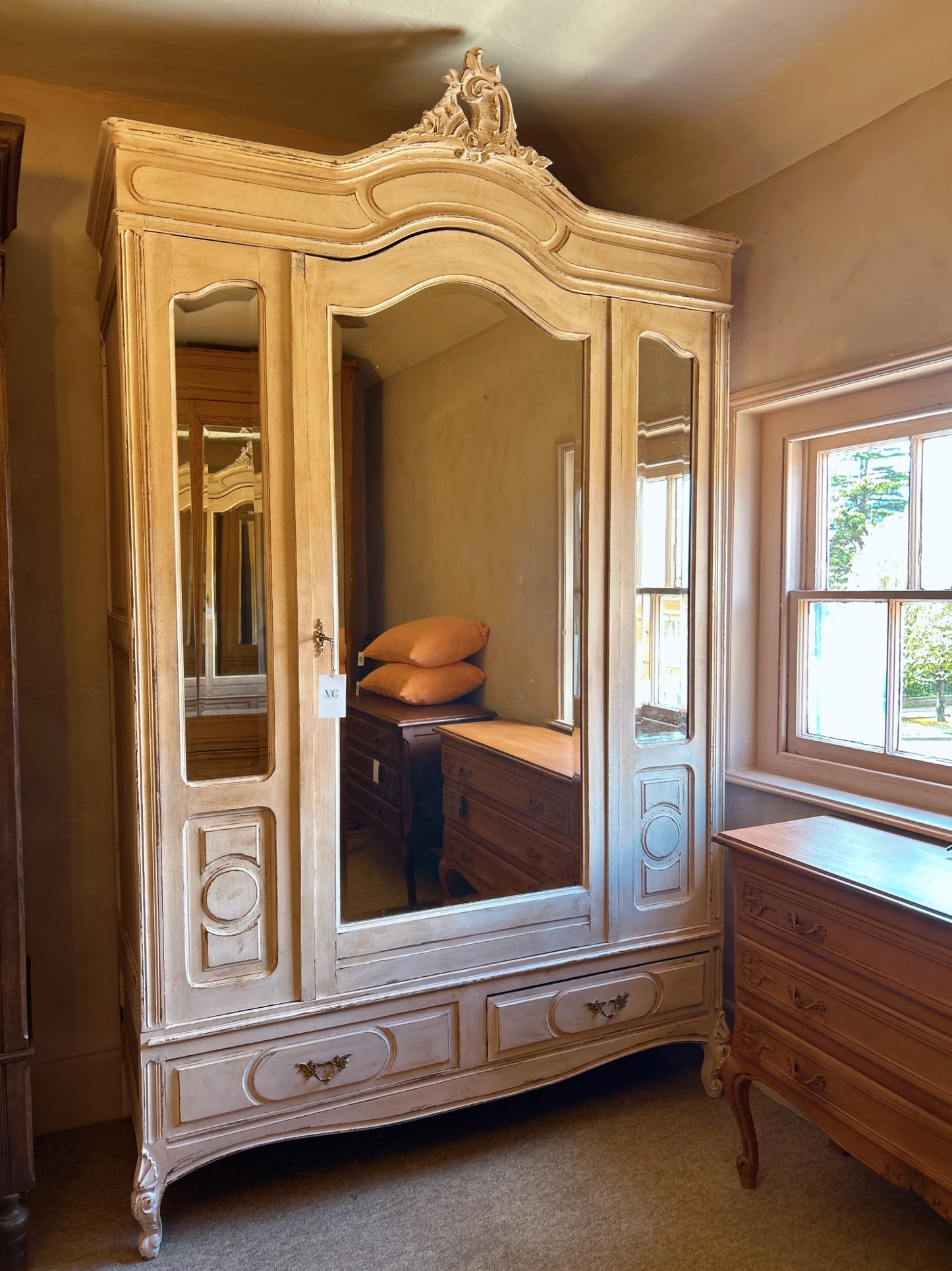 Antique French  painted armoire