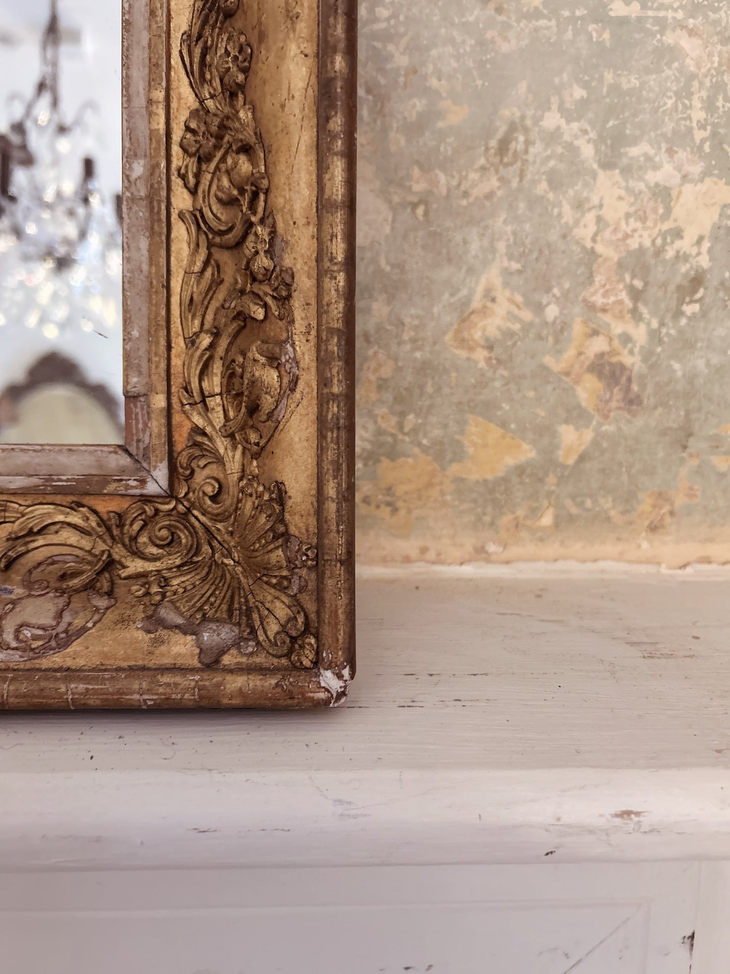 Antique French gold mirror