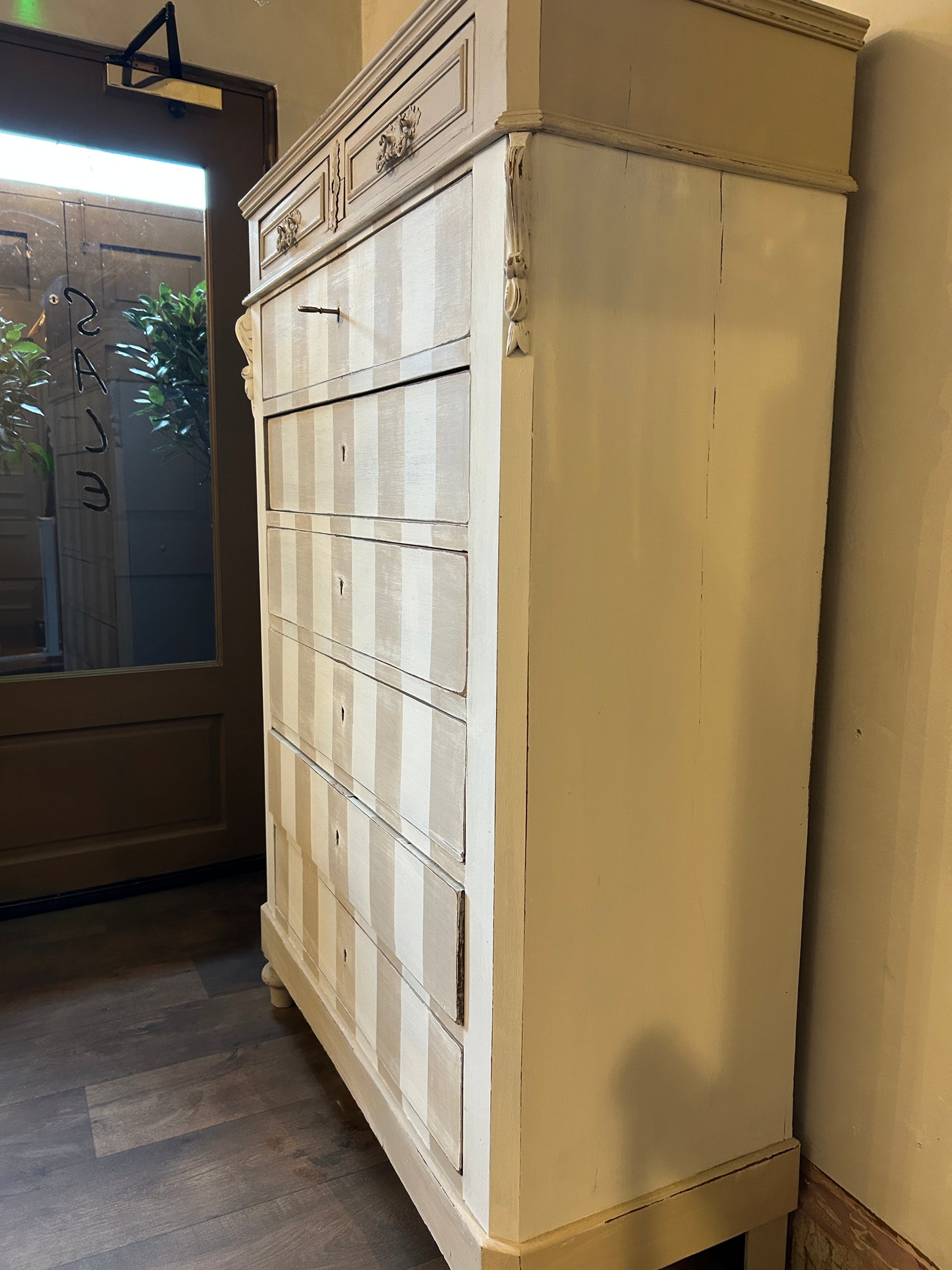 Antique French painted chest of drawers