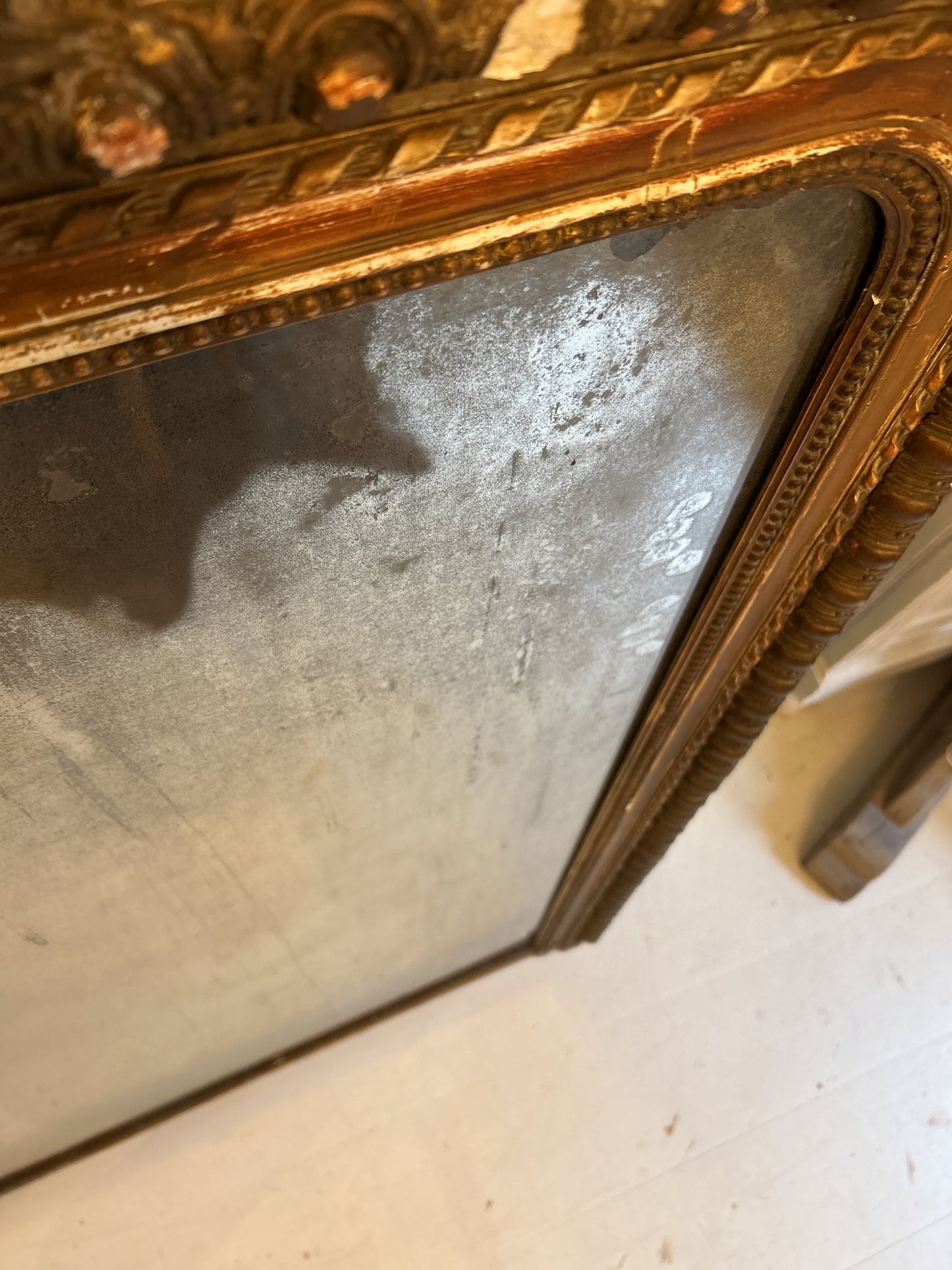 Large french gold gilt mirror