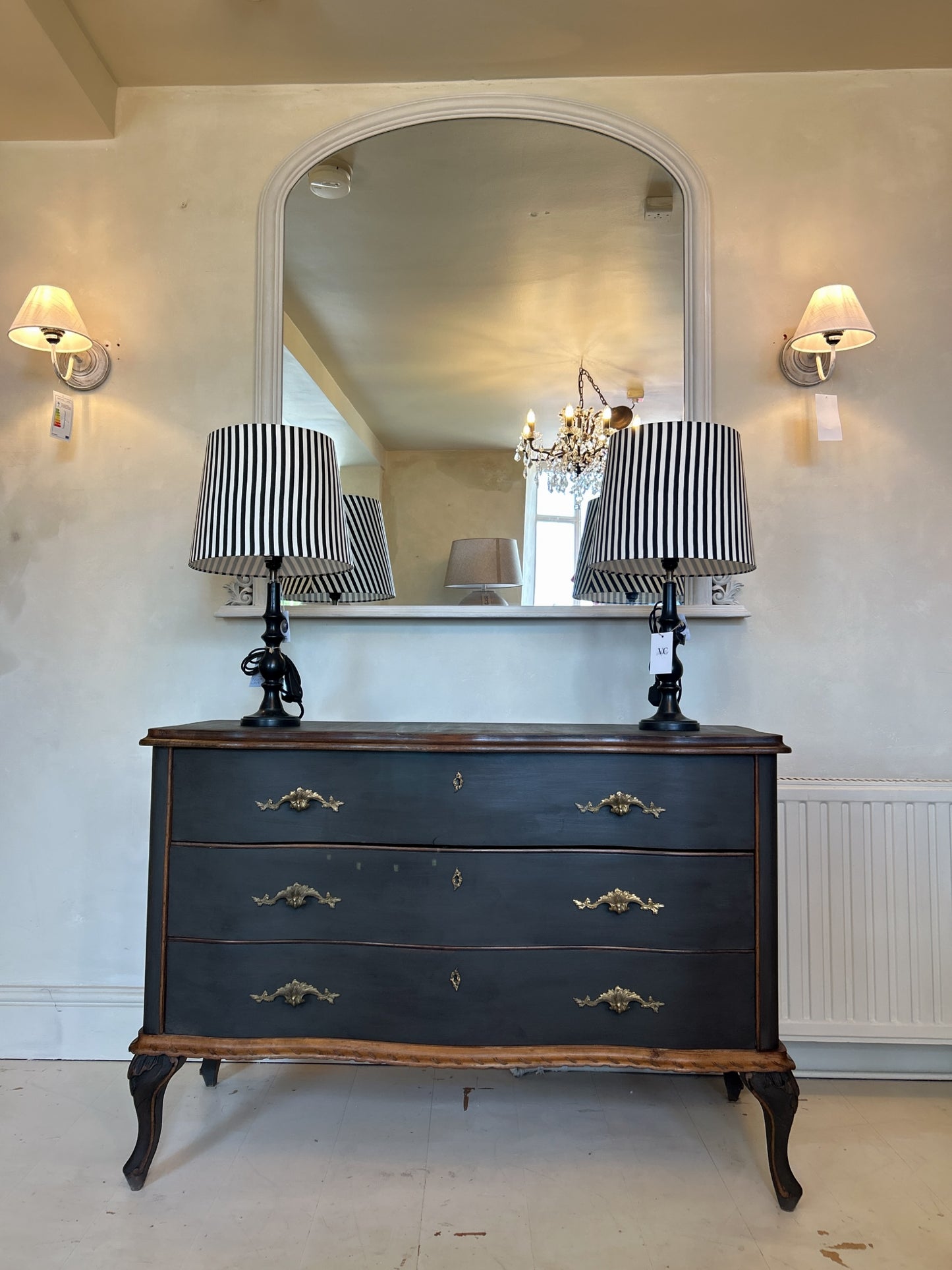 French painted black commode