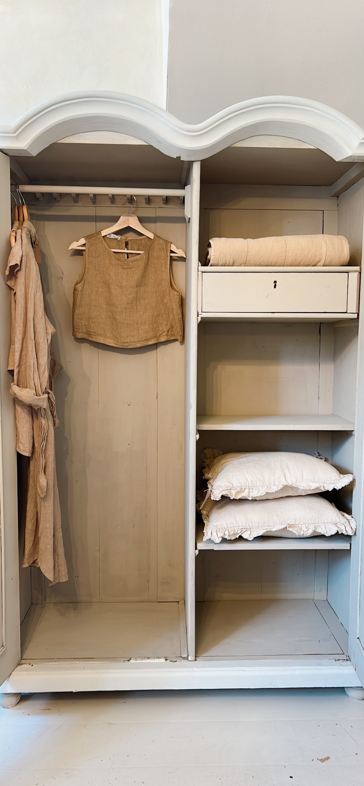 Dutch painted armoire - Old Linen