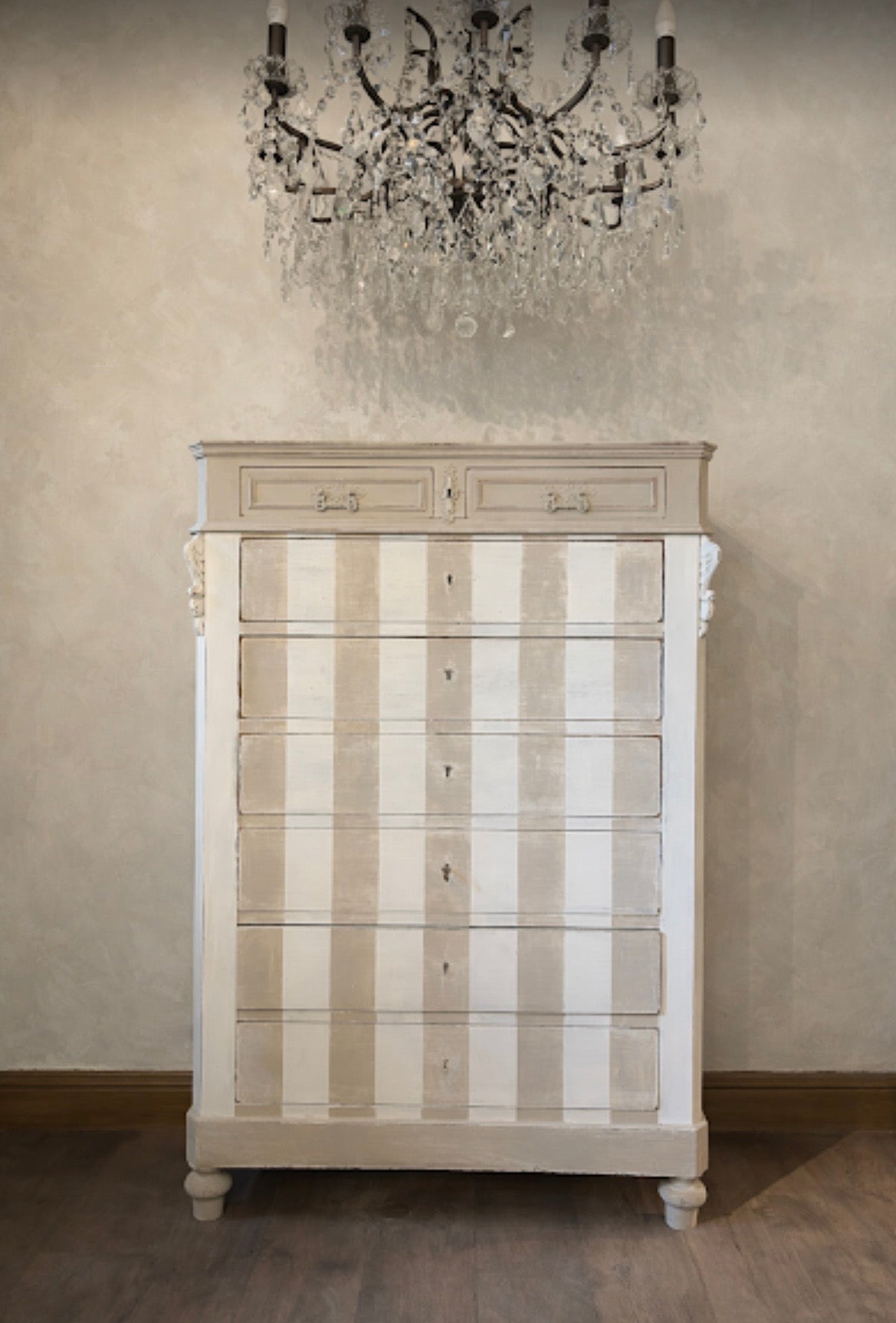 Antique French painted chest of drawers