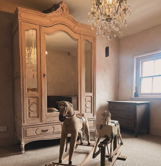 Antique French  painted armoire