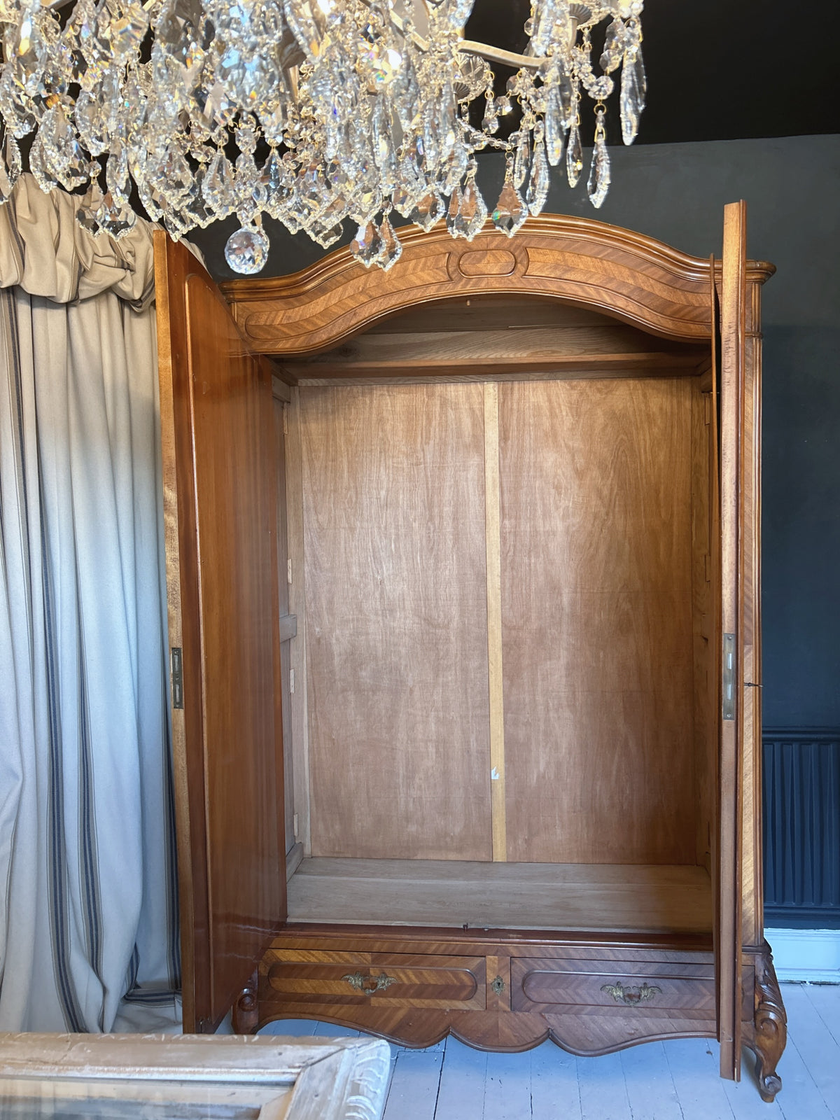 French Antique Mirrored Armoire