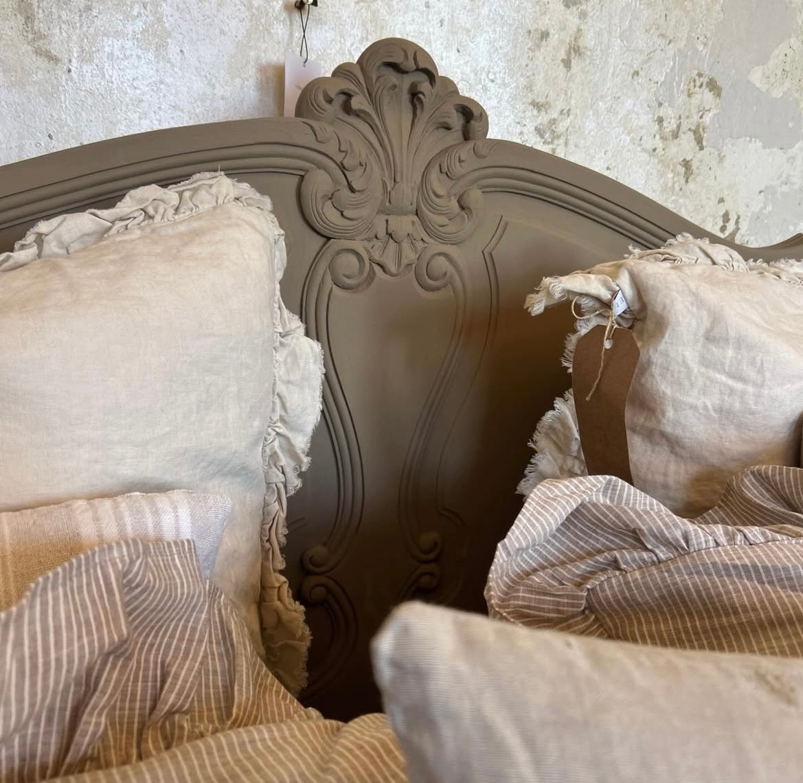 French kingsize Louis painted bed
