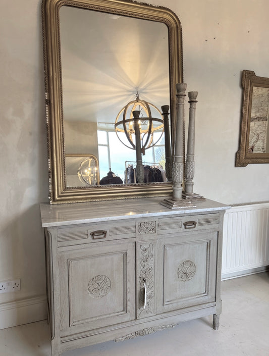 French antique marble top washstand - commode