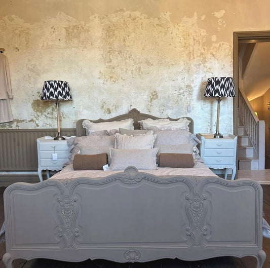 French kingsize Louis painted bed