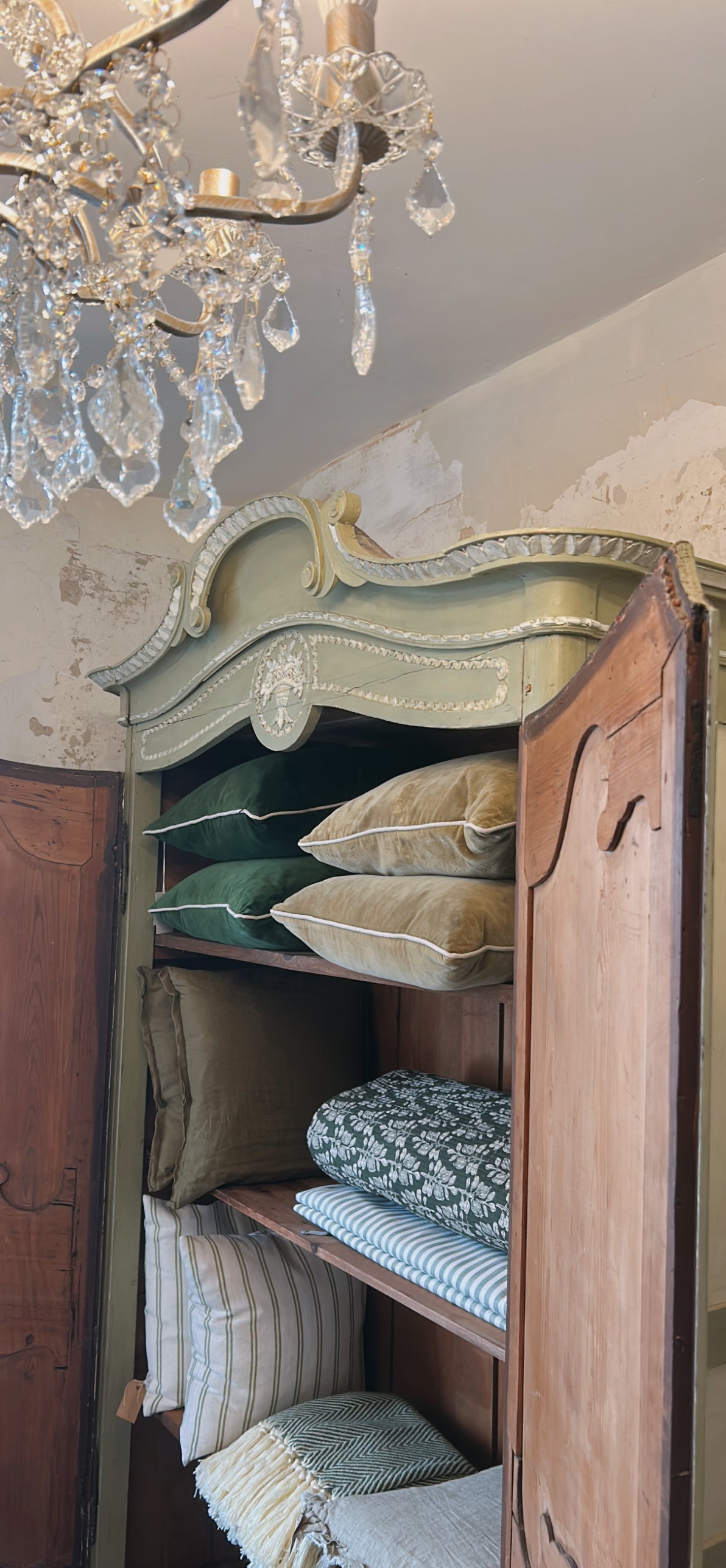 French Painted Louis antique Armoire