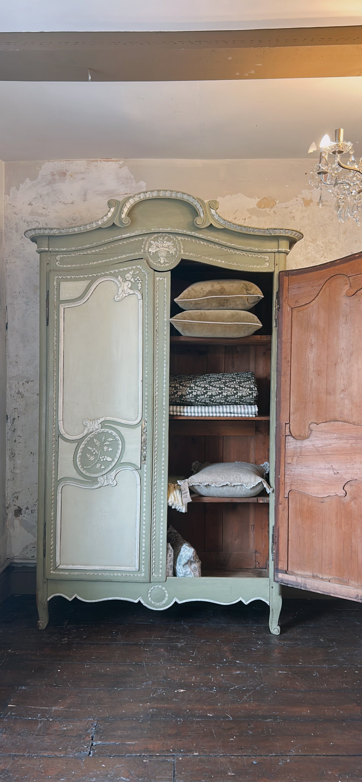 French Painted Louis antique Armoire
